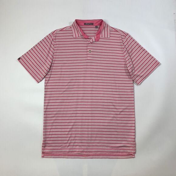Straight Down Shirt Mens M Medium Carnation Pink Cotton Blend Golf Polo - Picture 2 of 8